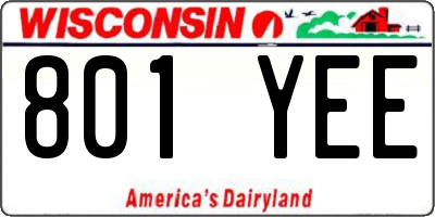 WI license plate 801YEE
