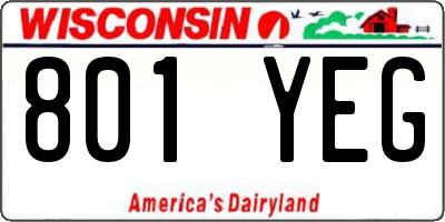 WI license plate 801YEG
