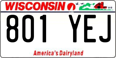 WI license plate 801YEJ