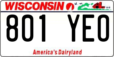 WI license plate 801YEO
