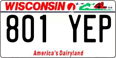 WI license plate 801YEP