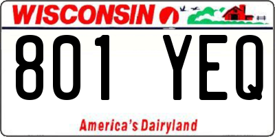 WI license plate 801YEQ