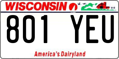 WI license plate 801YEU