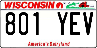 WI license plate 801YEV