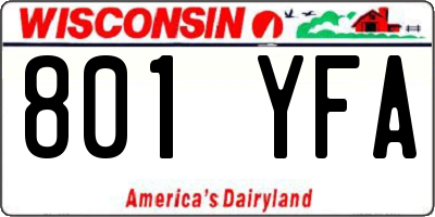 WI license plate 801YFA