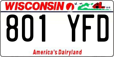 WI license plate 801YFD