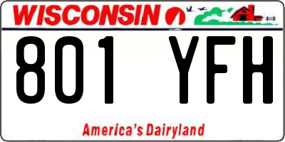 WI license plate 801YFH