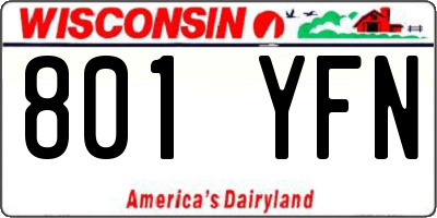 WI license plate 801YFN