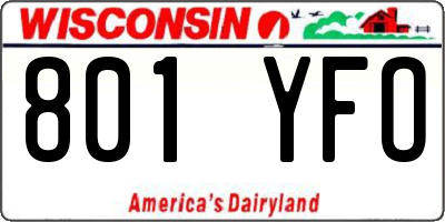 WI license plate 801YFO