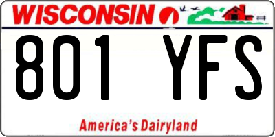 WI license plate 801YFS