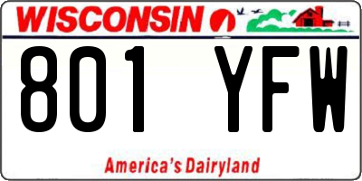 WI license plate 801YFW