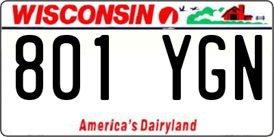 WI license plate 801YGN