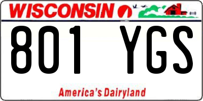 WI license plate 801YGS