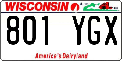 WI license plate 801YGX