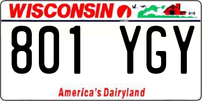 WI license plate 801YGY