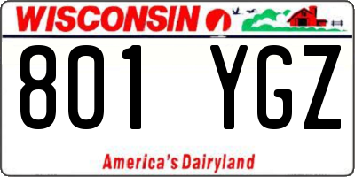 WI license plate 801YGZ