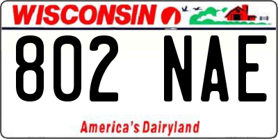 WI license plate 802NAE