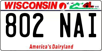 WI license plate 802NAI