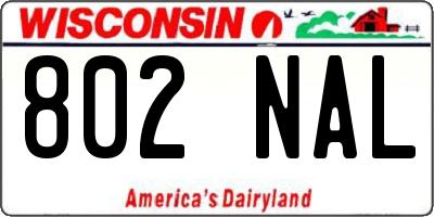 WI license plate 802NAL