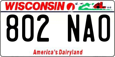 WI license plate 802NAO