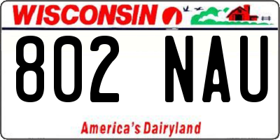 WI license plate 802NAU