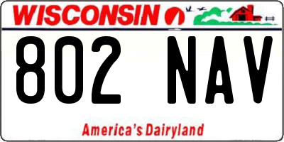 WI license plate 802NAV