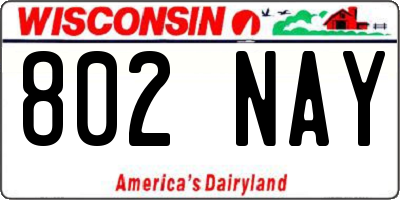 WI license plate 802NAY