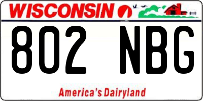 WI license plate 802NBG