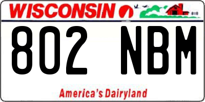 WI license plate 802NBM