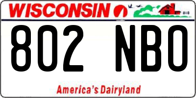WI license plate 802NBO