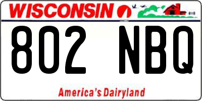 WI license plate 802NBQ