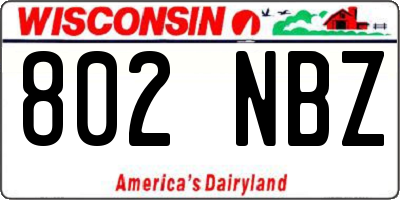 WI license plate 802NBZ