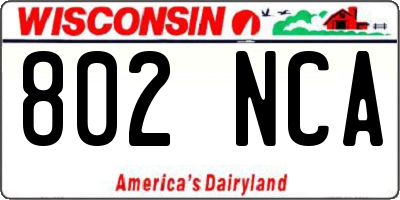WI license plate 802NCA