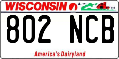 WI license plate 802NCB