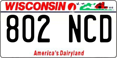 WI license plate 802NCD