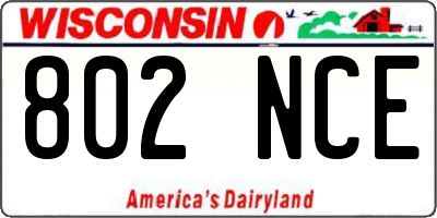 WI license plate 802NCE