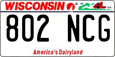 WI license plate 802NCG