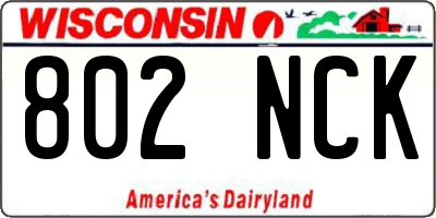 WI license plate 802NCK