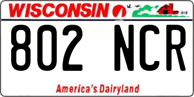 WI license plate 802NCR