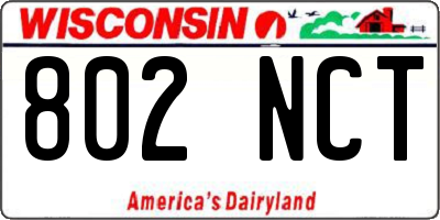 WI license plate 802NCT