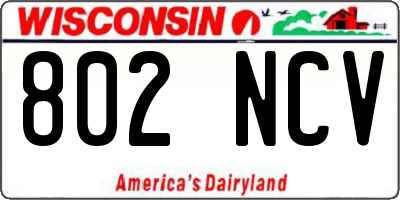 WI license plate 802NCV