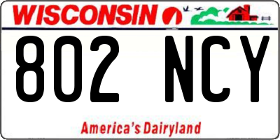 WI license plate 802NCY