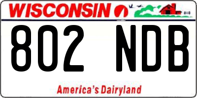 WI license plate 802NDB