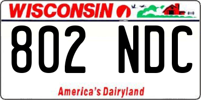 WI license plate 802NDC