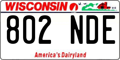 WI license plate 802NDE