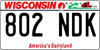 WI license plate 802NDK