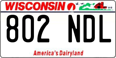 WI license plate 802NDL