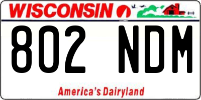WI license plate 802NDM