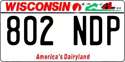 WI license plate 802NDP