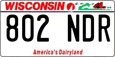 WI license plate 802NDR